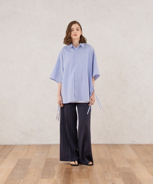 セール】DRAW CODE SLIT SHIRT/ドローコードスリットシャツ