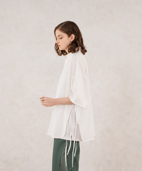 SELLE GLANT(セレグランテ)の「DRAW CODE SLIT SHIRT/ドローコードスリットシャツ(シャツ/ブラウス・メンズ・オフホワイト/ブルー/グリーン・MEDIUM/LARGE)」の19枚目の写真