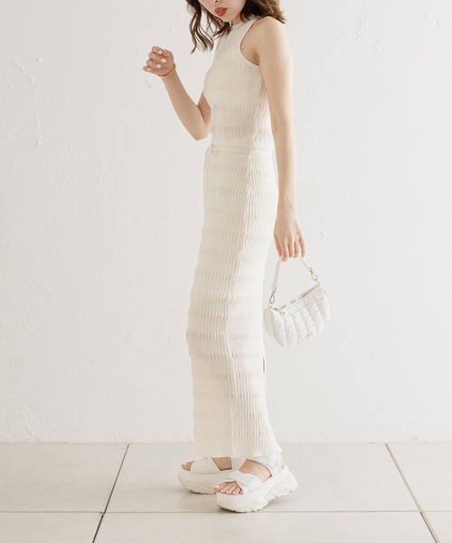 Chico(チコ)の「【SALON by Chico限定】ポコポコニットタイトスカート(スカート・レディース・アイボリー/ブラック・FREE)」の4枚目の写真