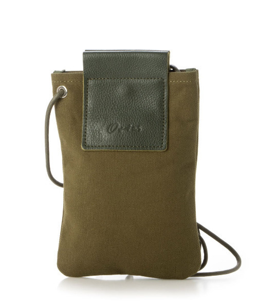 Otias(オティアス)の「Otias オティアス / 日本製8号帆布×本革スマホショルダーバッグ(ショルダーバッグ・メンズ・ブラック/ネイビー/カーキ/ベージュ・FREE)」の3枚目の写真
