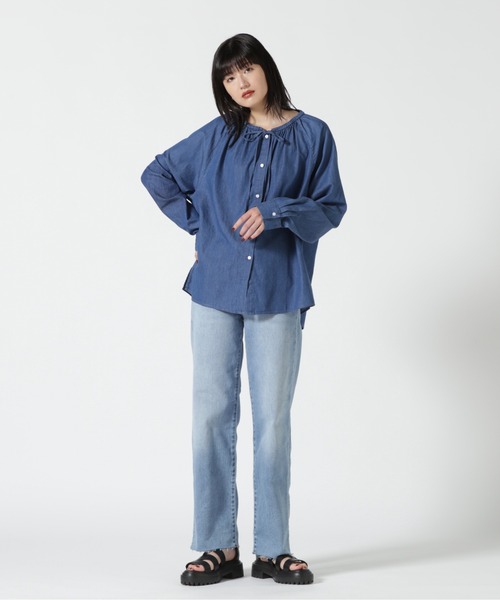 DENHAM（デンハム）の「DENHAM/デンハム/PAMELA SHIRT IC（シャツ/ブラウス・レディース・ブルー・L/M）」の4枚目の写真