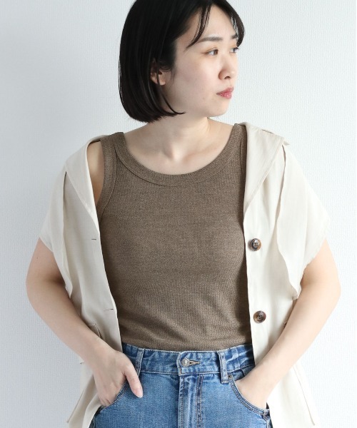 cepo(セポ)の「メランジ シンプルタンクトップ(タンクトップ・レディース・ブラウン/グレー/ベージュ・M)」の9枚目の写真