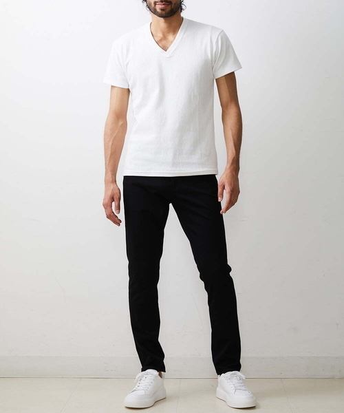 MK MICHEL KLEIN HOMME (エムケーミッシェルクランオム)の「カットソー / 楊柳(ヨウリュウ)Vネックカットソー(Tシャツ/カットソー・メンズ・ホワイト/ネイビー/ライトグレー/ピンク・46/48/51)」の10枚目の写真
