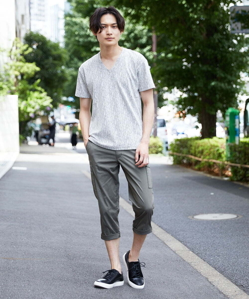 MK MICHEL KLEIN HOMME (エムケーミッシェルクランオム)の「カットソー / 楊柳(ヨウリュウ)Vネックカットソー(Tシャツ/カットソー・メンズ・ホワイト/ネイビー/ライトグレー/ピンク・46/48/51)」の11枚目の写真