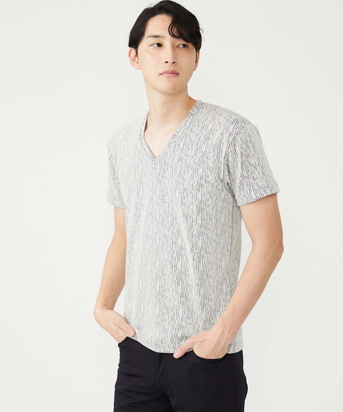 MK MICHEL KLEIN HOMME (エムケーミッシェルクランオム)の「カットソー / 楊柳(ヨウリュウ)Vネックカットソー(Tシャツ/カットソー・メンズ・ホワイト/ネイビー/ライトグレー/ピンク・46/48/51)」の12枚目の写真