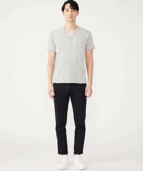 MK MICHEL KLEIN HOMME (エムケーミッシェルクランオム)の「カットソー / 楊柳(ヨウリュウ)Vネックカットソー(Tシャツ/カットソー・メンズ・ホワイト/ネイビー/ライトグレー/ピンク・46/48/51)」の13枚目の写真