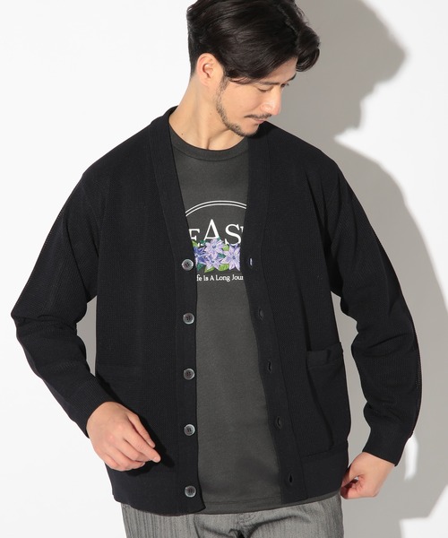 UNION STATION（ユニオンステーション）の「メッシュジャガードニットカーディガン（カーディガン/ボレロ・メンズ・ベージュ/ブルー/ネイビー・LL/L/M）」の2枚目の写真