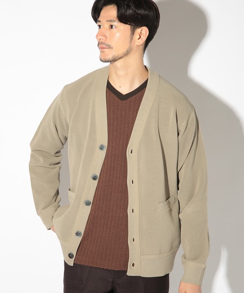 UNION STATION（ユニオンステーション）の「メッシュジャガードニットカーディガン（カーディガン/ボレロ・メンズ・ベージュ/ブルー/ネイビー・LL/L/M）」の18枚目の写真