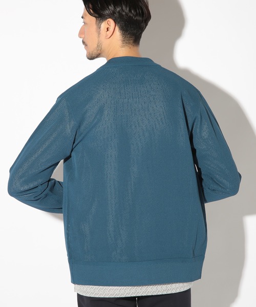 UNION STATION（ユニオンステーション）の「メッシュジャガードニットカーディガン（カーディガン/ボレロ・メンズ・ベージュ/ブルー/ネイビー・LL/L/M）」の13枚目の写真