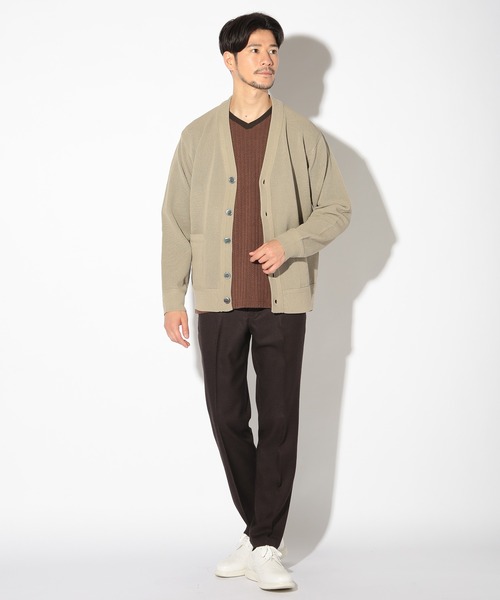 UNION STATION（ユニオンステーション）の「メッシュジャガードニットカーディガン（カーディガン/ボレロ・メンズ・ベージュ/ブルー/ネイビー・LL/L/M）」の16枚目の写真