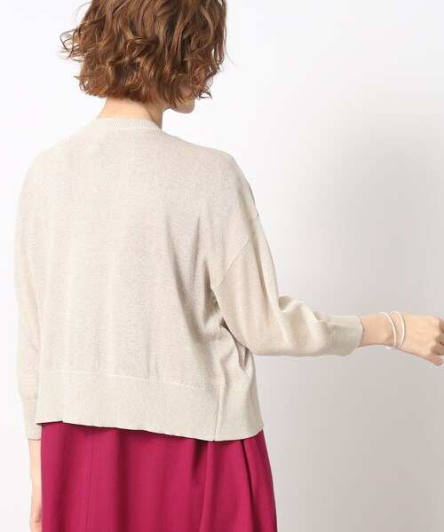 grove（グローブ）の「◆上品なトレンド感を演出してくれるVネックラメカーディガン（カーディガン/ボレロ・レディース・ブラック/アイボリー/ナチュラル・02/03/01）」の9枚目の写真