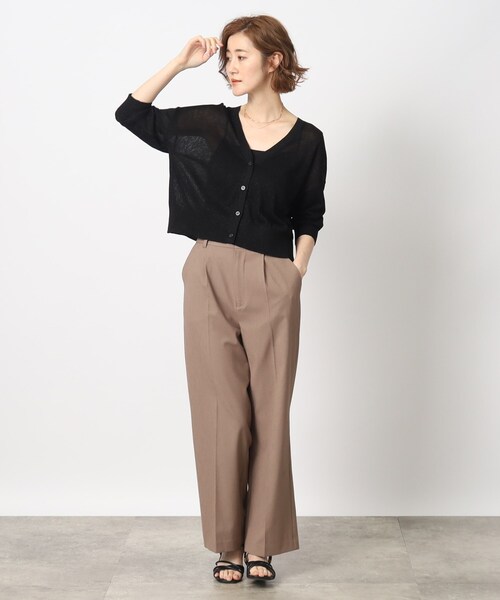 grove（グローブ）の「◆上品なトレンド感を演出してくれるVネックラメカーディガン（カーディガン/ボレロ・レディース・ブラック/アイボリー/ナチュラル・02/03/01）」の11枚目の写真