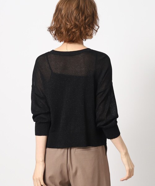 grove（グローブ）の「◆上品なトレンド感を演出してくれるVネックラメカーディガン（カーディガン/ボレロ・レディース・ブラック/アイボリー/ナチュラル・02/03/01）」の16枚目の写真