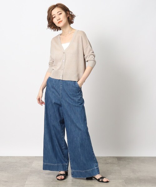 grove（グローブ）の「◆上品なトレンド感を演出してくれるVネックラメカーディガン（カーディガン/ボレロ・レディース・ブラック/アイボリー/ナチュラル・02/03/01）」の18枚目の写真