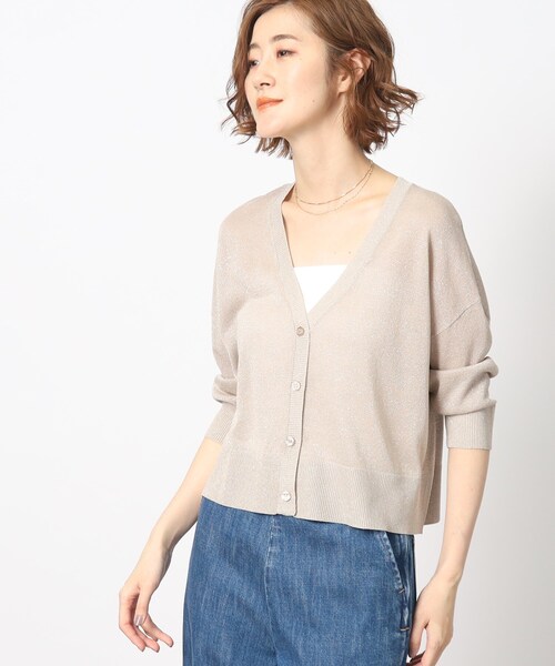 grove（グローブ）の「◆上品なトレンド感を演出してくれるVネックラメカーディガン（カーディガン/ボレロ・レディース・ブラック/アイボリー/ナチュラル・02/03/01）」の21枚目の写真