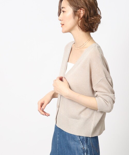grove（グローブ）の「◆上品なトレンド感を演出してくれるVネックラメカーディガン（カーディガン/ボレロ・レディース・ブラック/アイボリー/ナチュラル・02/03/01）」の22枚目の写真