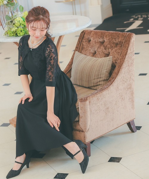 送料無料】花柄レースのワンピース風スタイ 送料無料】花柄レースの