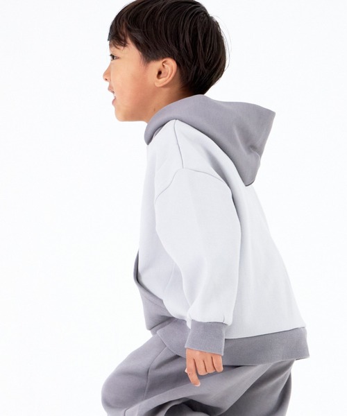 MAKE YOUR DAY(メイクユアデイ)の「セットアップできるドロップフーディー■80~140cm(スウェット・キッズ・ブラック/ライトグレー・140/90/120/80/110/130/100)」の7枚目の写真