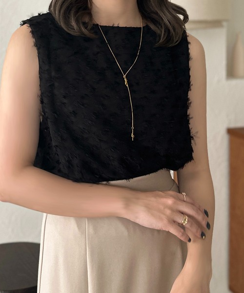 apres jour clair（アプレジュールクレア）の「【apres jour clair】シャギータンク【ZOZOTOWN限定アイテム】（タンクトップ・レディース・ブラック/アイボリー・X-LARGE/フリー）」の20枚目の写真