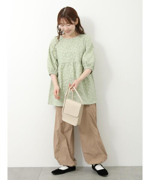 ehka sopo（エヘカソポ）の「ナイロンイージーパンツ（その他パンツ・レディース・ブルー/ベージュ/カーキ・F）」の7枚目の写真