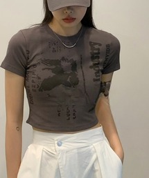 バックオープンクロップドTシャツ