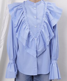 5525Gallery | SHIRT FIRSTHAND by 5525gallery/シャツファーストハンド バイ 5525ギャラリー SHT FH マルチWAY フリルシャツ(シャツ/ブラウス)