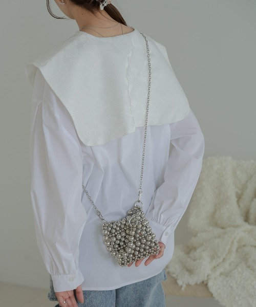 Bab（バブ）の「グレインズチェーンミニバッグ（ショルダーバッグ・レディース・シルバー/アイボリー・ONESIZE）」の10枚目の写真