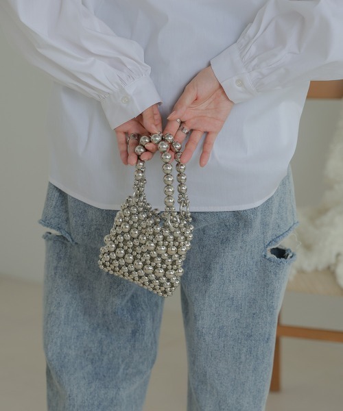 Bab（バブ）の「グレインズチェーンミニバッグ（ショルダーバッグ・レディース・シルバー/アイボリー・ONESIZE）」の14枚目の写真