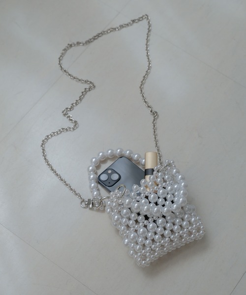 Bab（バブ）の「グレインズチェーンミニバッグ（ショルダーバッグ・レディース・シルバー/アイボリー・ONESIZE）」の16枚目の写真