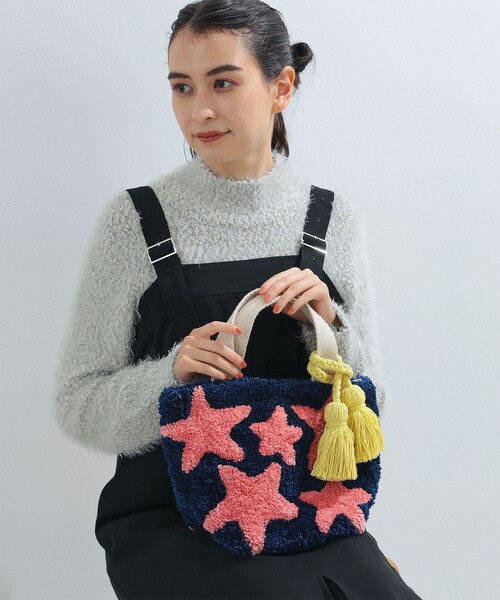 Ray BEAMS(レイビームス)の「Lilas Campbell × Ray BEAMS / 別注 スター トートバッグ(トートバッグ・レディース・ネイビー/ベージュ・ONE SIZE)」の1枚目の写真