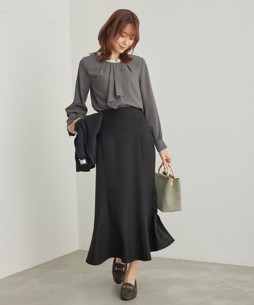 ROPE' PICNIC（ロペピクニック）の「ボウタイ風ブラウス（シャツ/ブラウス・レディース・ホワイト系その他/ホワイト/ラベンダー/チャコールグレー/ベージュ・36/38）」の8枚目の写真