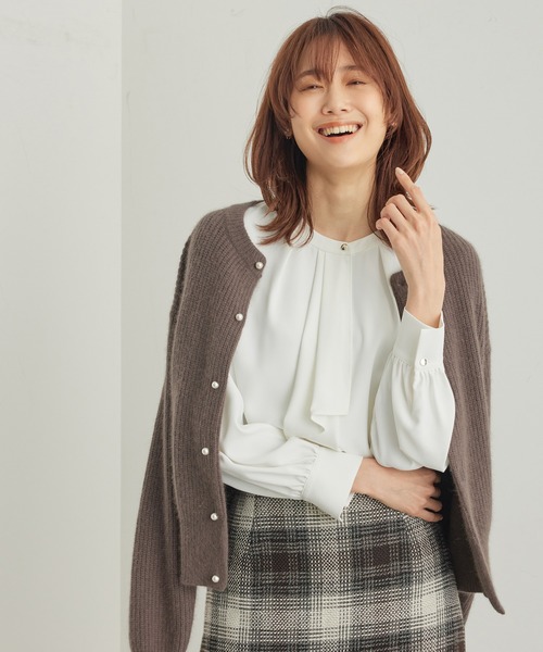 ROPE' PICNIC（ロペピクニック）の「ボウタイ風ブラウス（シャツ/ブラウス・レディース・ホワイト系その他/ホワイト/ラベンダー/チャコールグレー/ベージュ・36/38）」の12枚目の写真