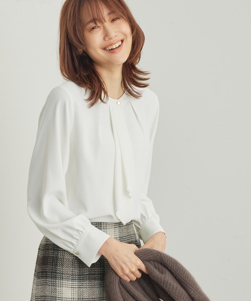 ROPE' PICNIC（ロペピクニック）の「ボウタイ風ブラウス（シャツ/ブラウス・レディース・ホワイト系その他/ホワイト/ラベンダー/チャコールグレー/ベージュ・36/38）」の13枚目の写真