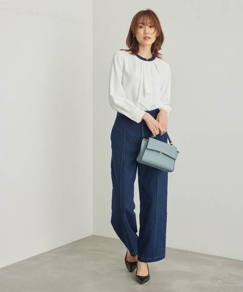 ROPE' PICNIC（ロペピクニック）の「ボウタイ風ブラウス（シャツ/ブラウス・レディース・ホワイト系その他/ホワイト/ラベンダー/チャコールグレー/ベージュ・36/38）」の15枚目の写真
