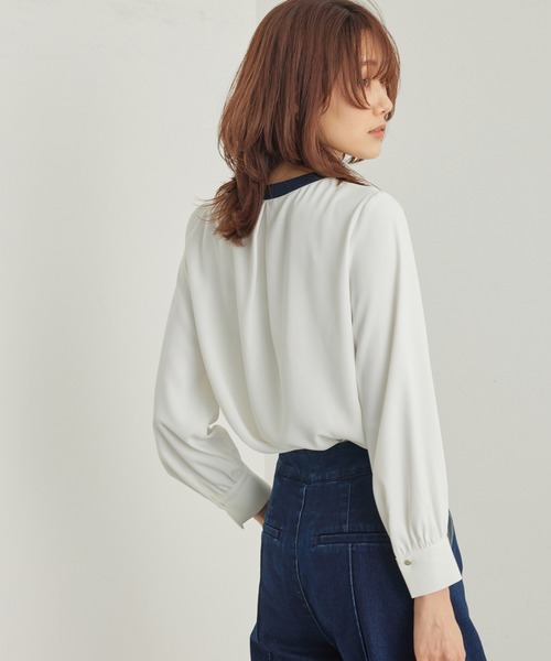 ROPE' PICNIC（ロペピクニック）の「ボウタイ風ブラウス（シャツ/ブラウス・レディース・ホワイト系その他/ホワイト/ラベンダー/チャコールグレー/ベージュ・36/38）」の18枚目の写真