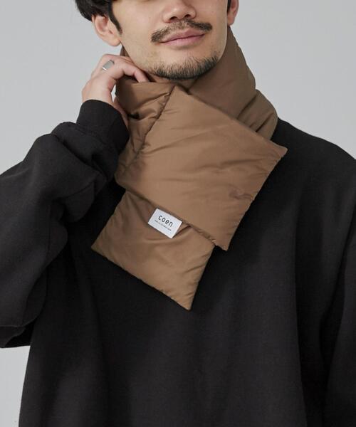 coen(コーエン)の「パディングカラーマフラー(マフラー・メンズ・パープル/ブラック/オレンジ/ベージュ/グレー/ダークグリーン・FREE)」の4枚目の写真