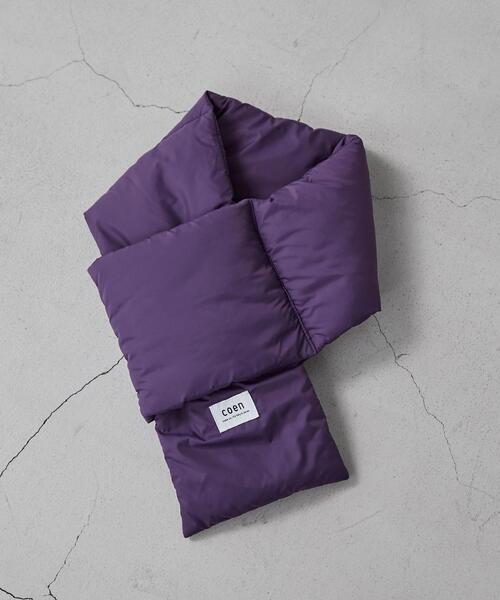coen(コーエン)の「パディングカラーマフラー(マフラー・メンズ・パープル/ブラック/オレンジ/ベージュ/グレー/ダークグリーン・FREE)」の5枚目の写真