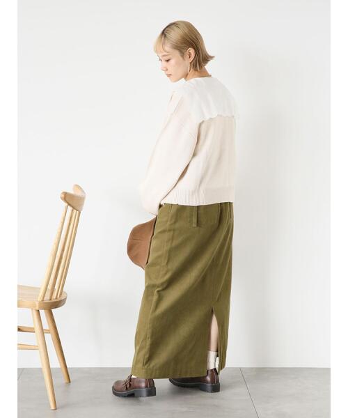 ehka sopo（エヘカソポ）の「ハイウエストスカート（スカート・レディース・カーキ/ブラック/ライトベージュ・F）」の21枚目の写真