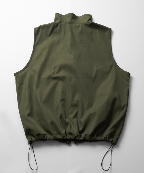 24SS セットアップ対応 スタンドネック 裾ひもドロスト フルジップナイロンテックベスト【Confirm】（ベスト）｜Confirm（コンファーム）