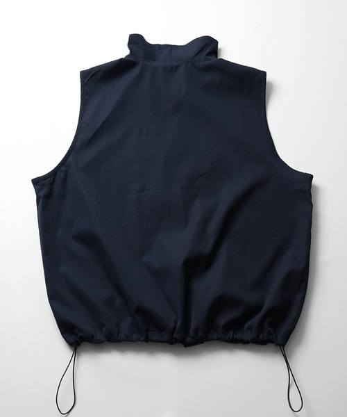 24SS セットアップ対応 スタンドネック 裾ひもドロスト フルジップナイロンテックベスト【Confirm】（ベスト）｜Confirm（コンファーム）