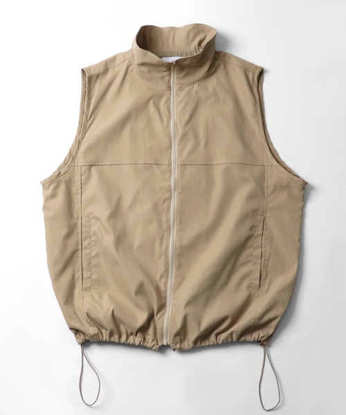 24SS セットアップ対応 スタンドネック 裾ひもドロスト フルジップナイロンテックベスト【Confirm】（ベスト）｜Confirm（コンファーム）