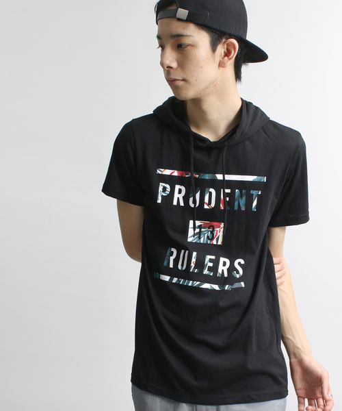 WEGO（ウィゴー）の「WEGO/プリントカットプルパーカー（Tシャツ/カットソー・メンズ・ホワイト系その他/ブラック/ブラック系その他/ホワイト・LARGE/MEDIUM）」の4枚目の写真