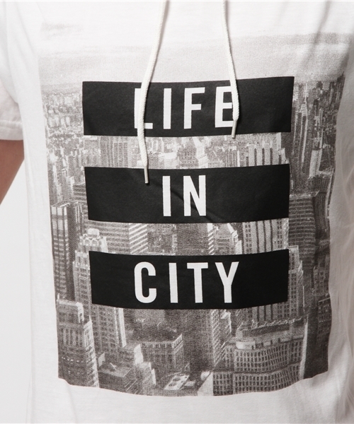 WEGO（ウィゴー）の「WEGO/プリントカットプルパーカー（Tシャツ/カットソー・メンズ・ホワイト系その他/ブラック/ブラック系その他/ホワイト・LARGE/MEDIUM）」の6枚目の写真