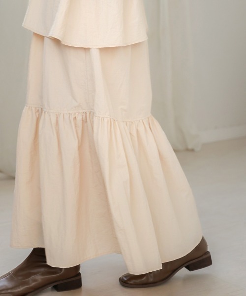 Bab（バブ）の「ティアードボリュームスカート（スカート・レディース・ブラック/ベージュ/ブルー・S/M）」の7枚目の写真
