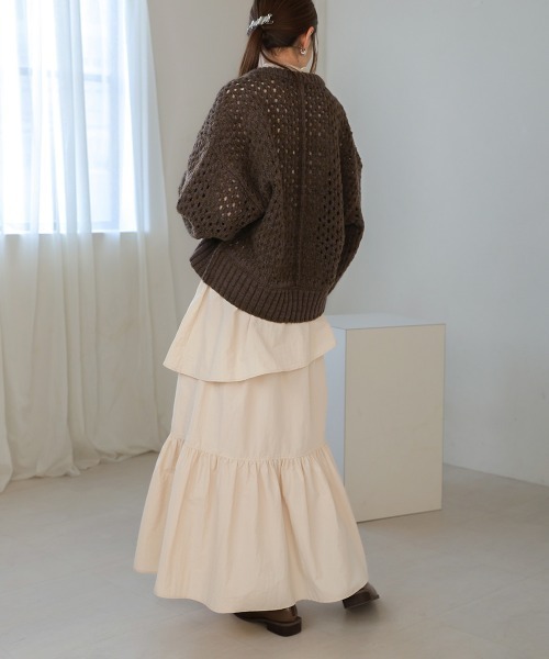 Bab（バブ）の「ティアードボリュームスカート（スカート・レディース・ブラック/ベージュ/ブルー・S/M）」の8枚目の写真