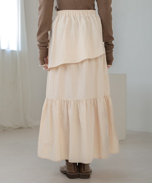 Bab（バブ）の「ティアードボリュームスカート（スカート・レディース・ブラック/ベージュ/ブルー・S/M）」の13枚目の写真