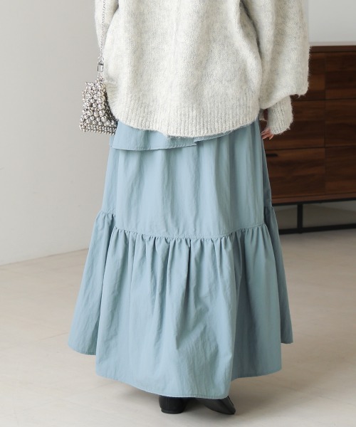 Bab（バブ）の「ティアードボリュームスカート（スカート・レディース・ブラック/ベージュ/ブルー・S/M）」の19枚目の写真