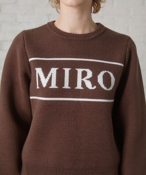 MIRO AMURETTE（ミロアミュレット）の「MIRO jacquard knit/ロゴ入りジャガードニット（ニット/セーター・レディース・グレー/ブラウン・FREE）」の9枚目の写真