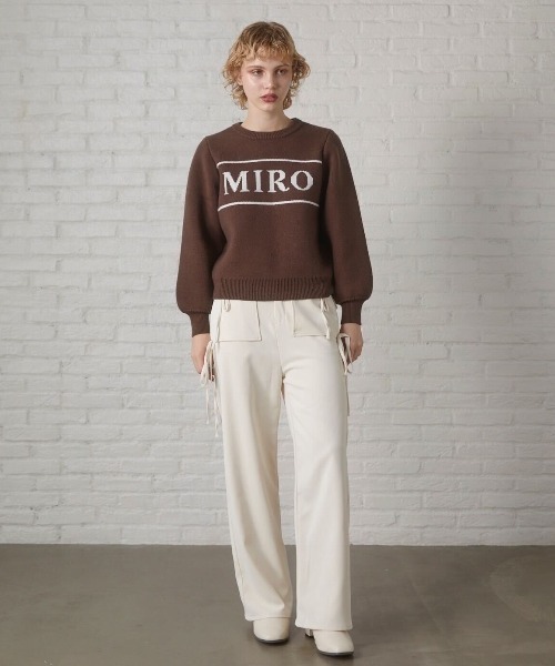 MIRO AMURETTE（ミロアミュレット）の「MIRO jacquard knit/ロゴ入りジャガードニット（ニット/セーター・レディース・グレー/ブラウン・FREE）」の14枚目の写真
