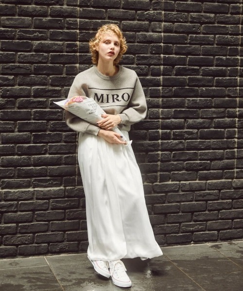 MIRO AMURETTE（ミロアミュレット）の「MIRO jacquard knit/ロゴ入りジャガードニット（ニット/セーター・レディース・グレー/ブラウン・FREE）」の18枚目の写真